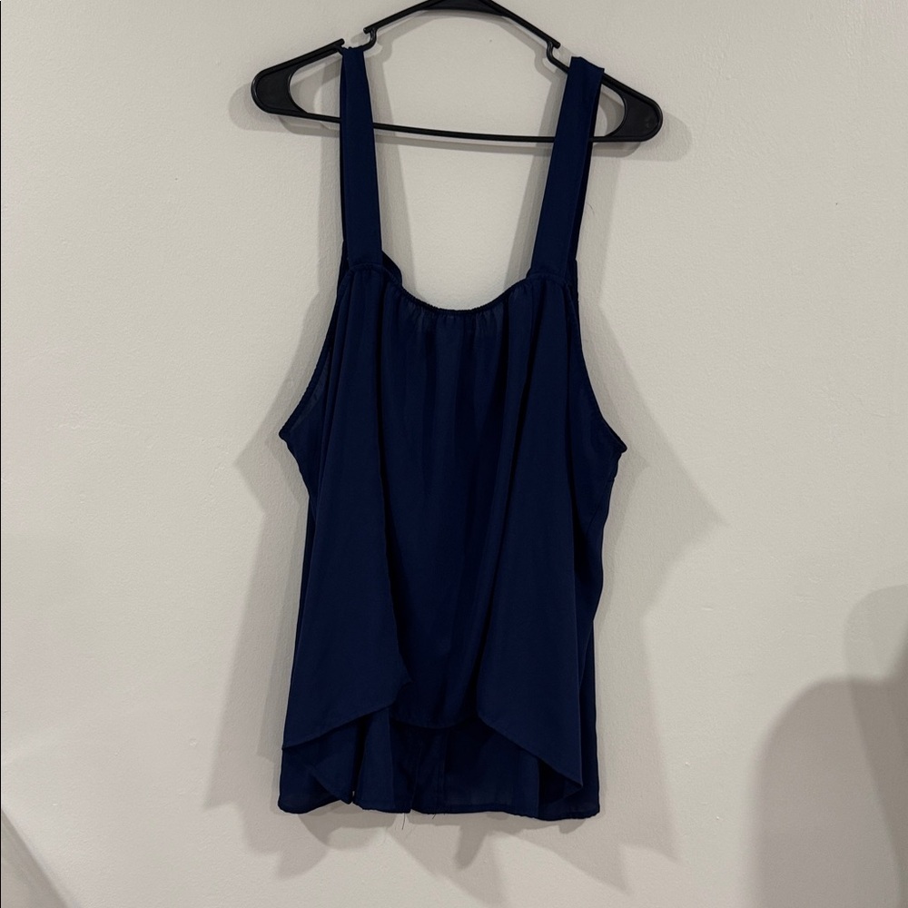 Modcloth Navy Button-Front Sleeveless retro Women's Top - Picture 3 of 5